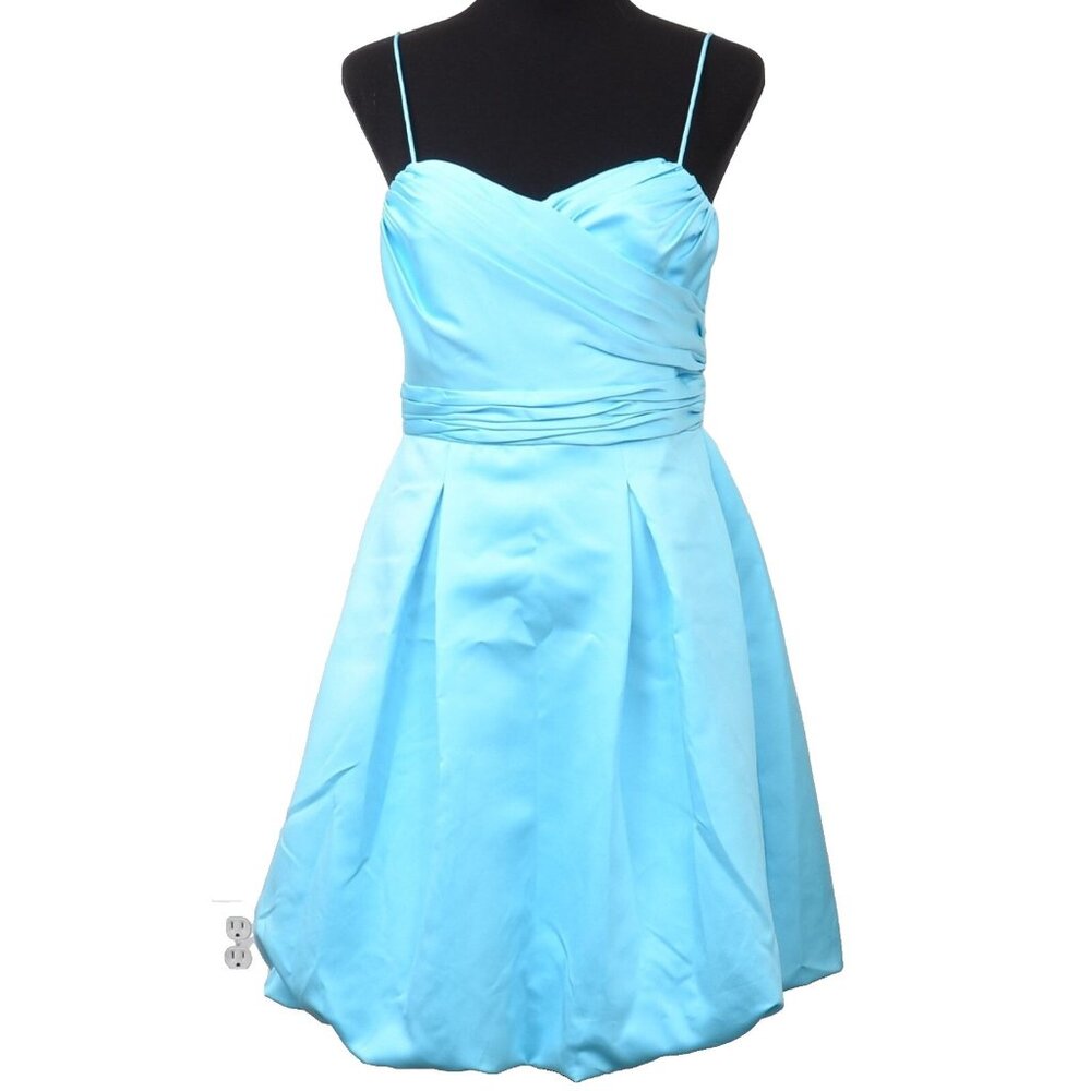 Alfred Angelo Blue Box Short Bubble Bridesmaid Prom Bridal Dress Women's Size 8